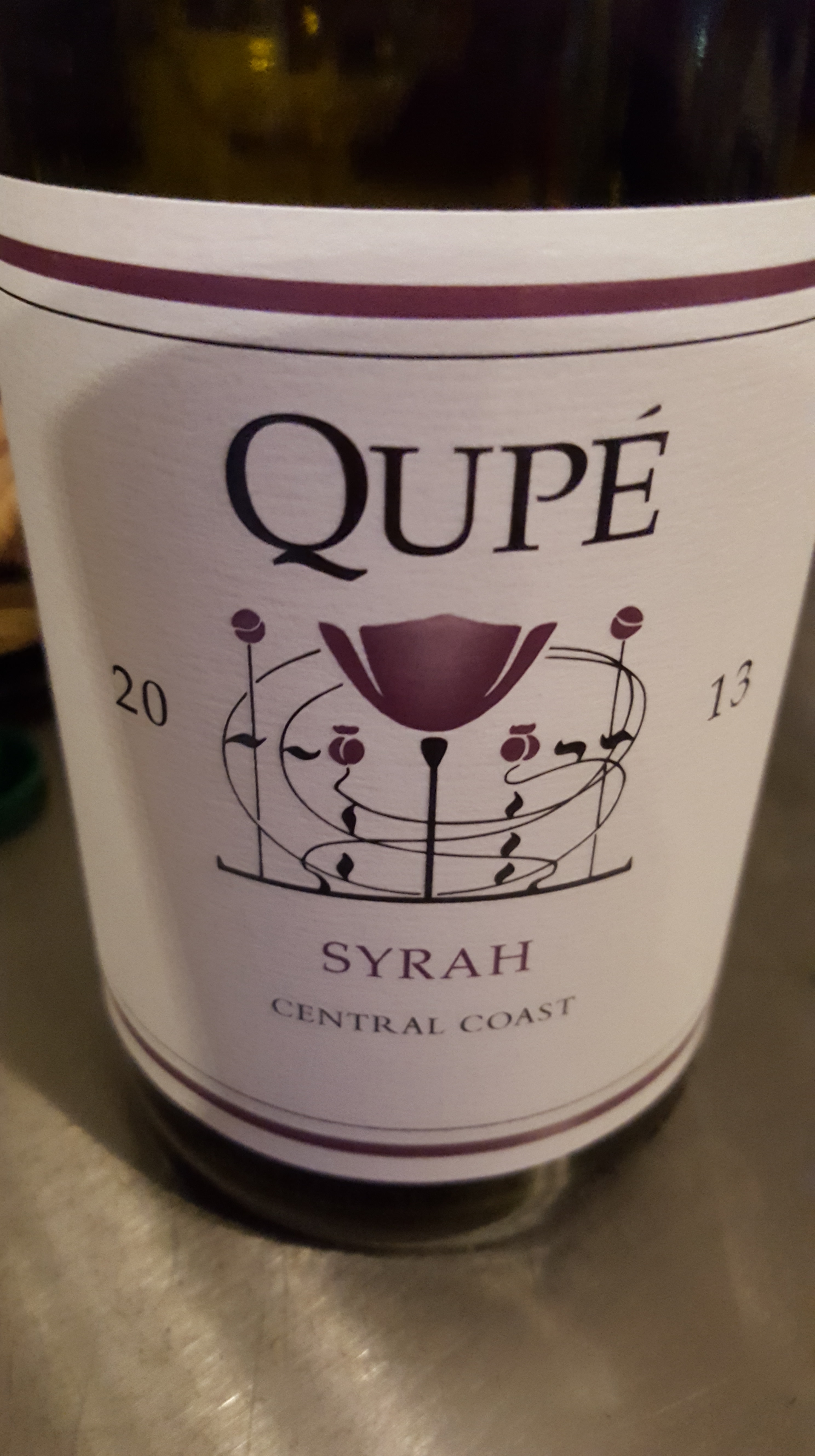 2013 Qupe Central Coast, vibrant red fruit, clean and linear with delicacy