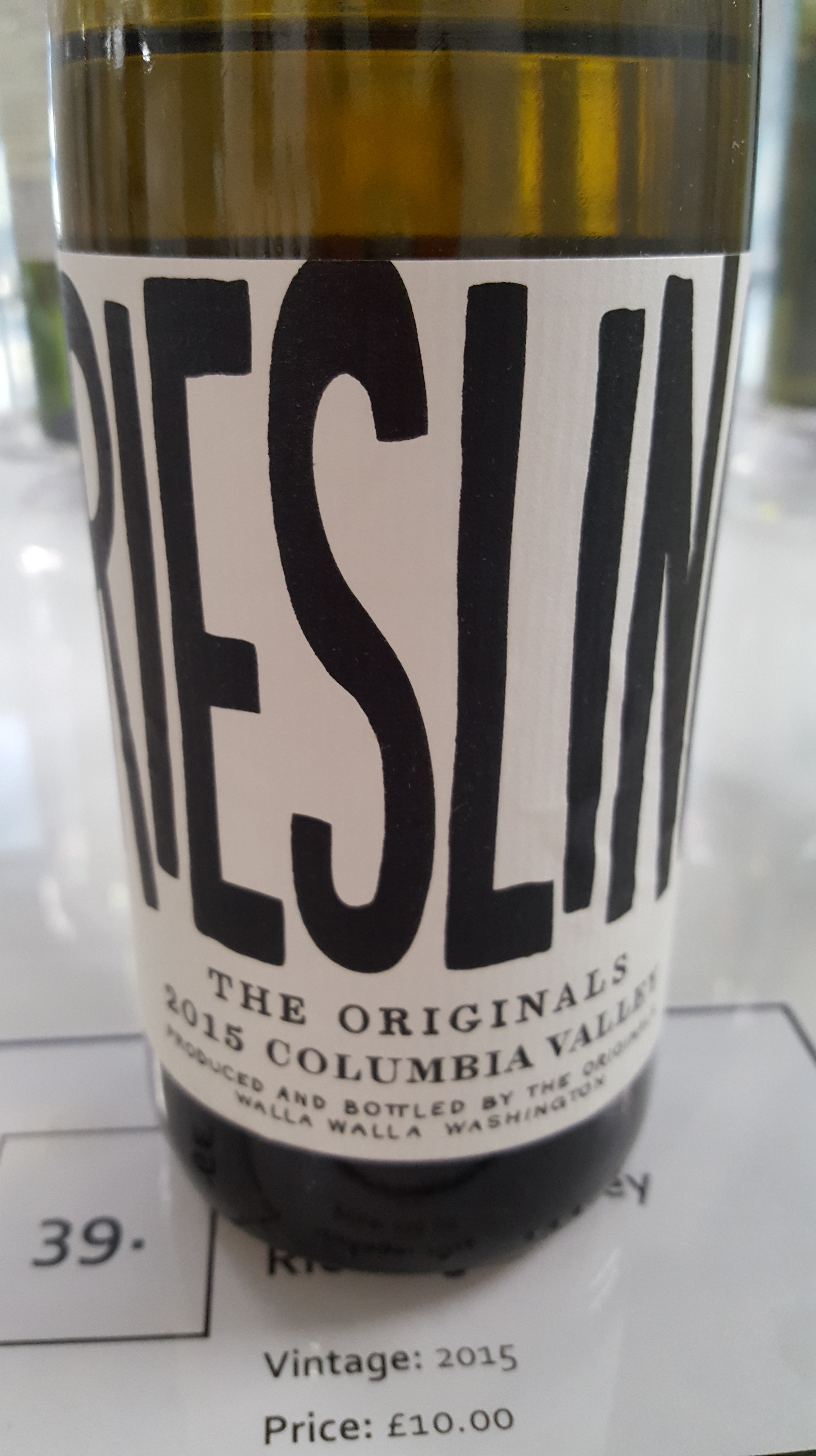 2015 Precept 'The Originals' Riesling Columbia Valley; pear, peach, grape, honey, touch of sweetness, refreshing; £10