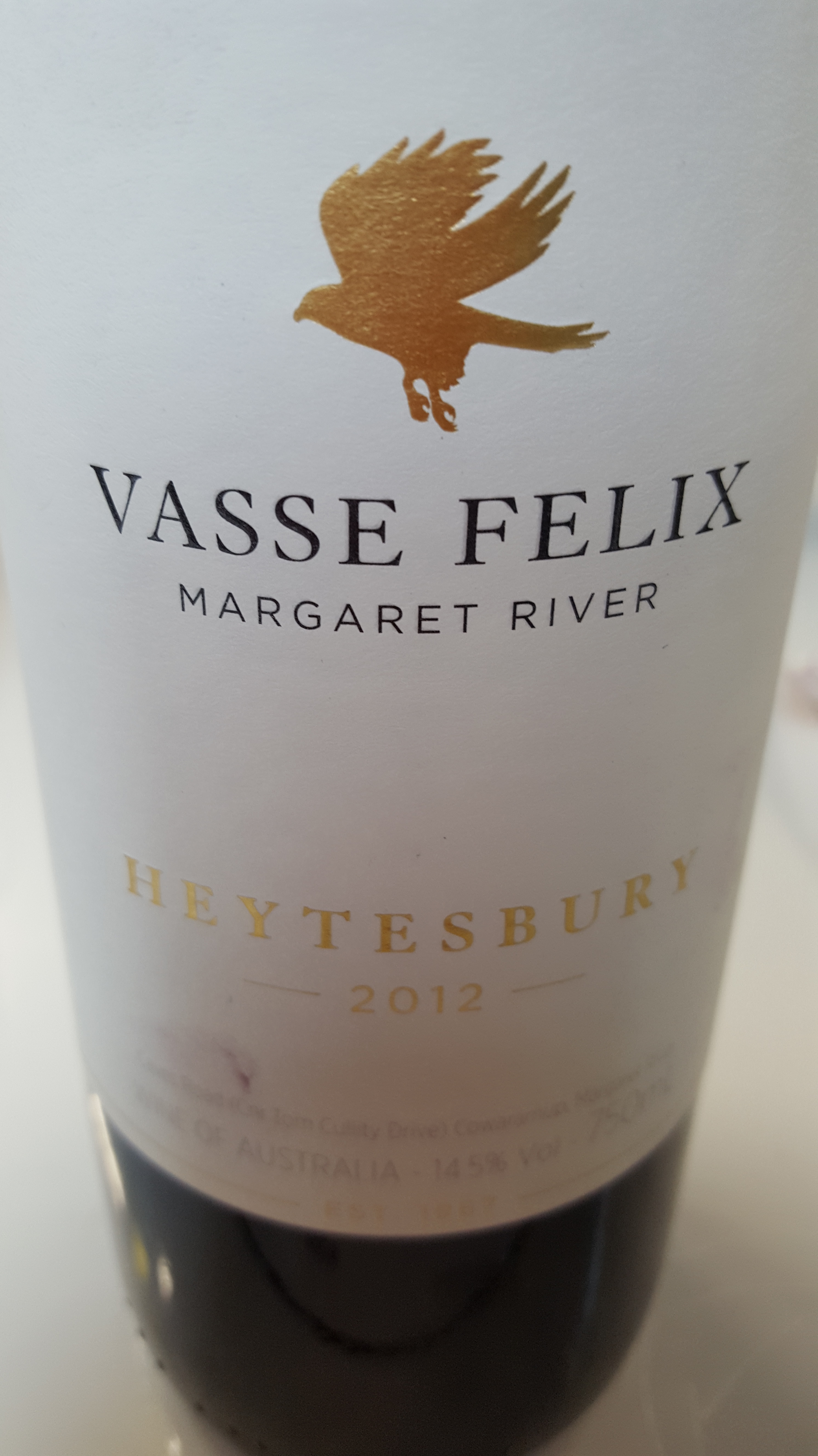 Vasse Felix Heytesbury Margaret River Australia; 77% Cabernet Sauvignon, Malbec, Petit Verdot; knocked my socks off! rich, smooth, smoked, dark, LOVELY; £45