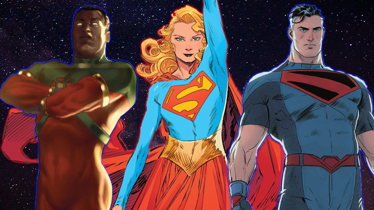 Supergirl is front and center with Superman and Icon on either side, representing the best comic books of 2021.