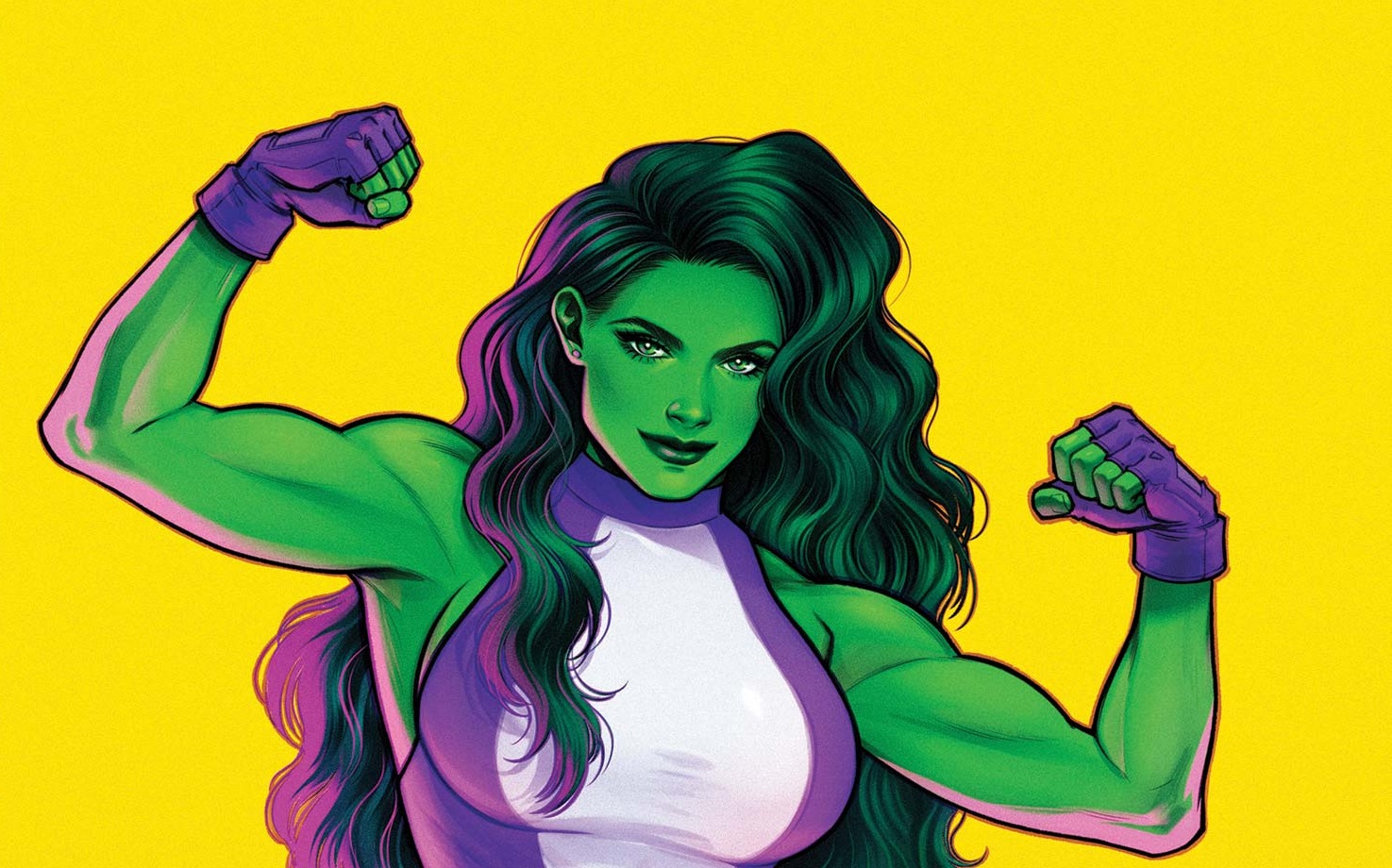 She-Hulk poses for the cover of She-Hulk #1.