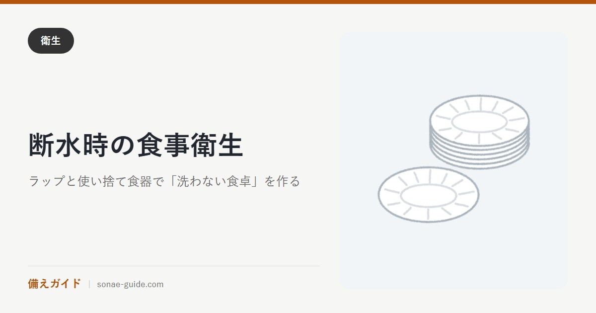 断水時の食事衛生｜ラップと使い捨て食器で「洗わない食卓」を作る