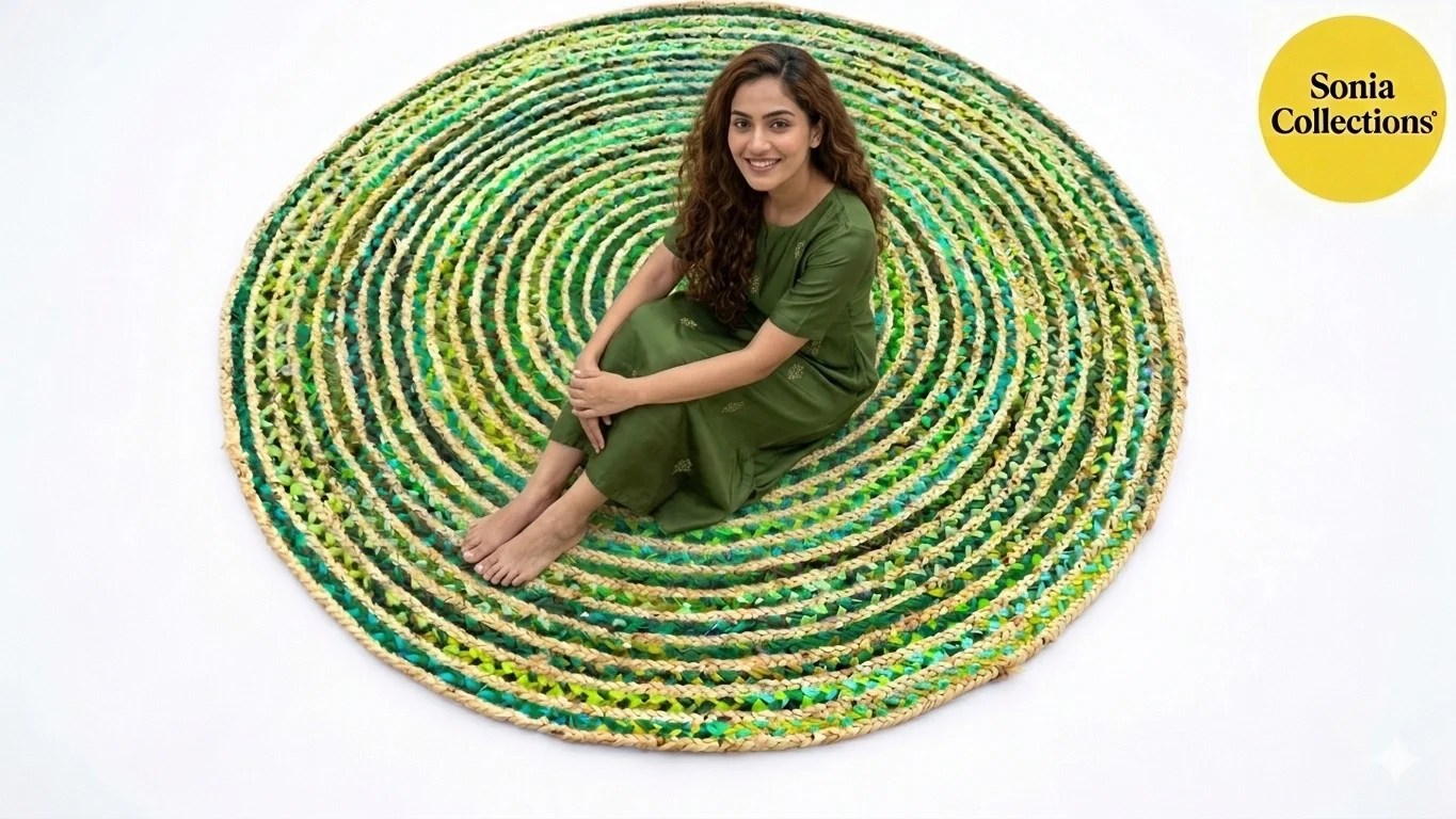 Handmade Multicolor Jute Rug – Eco‑Friendly & Export Ready | Sonia Collections™