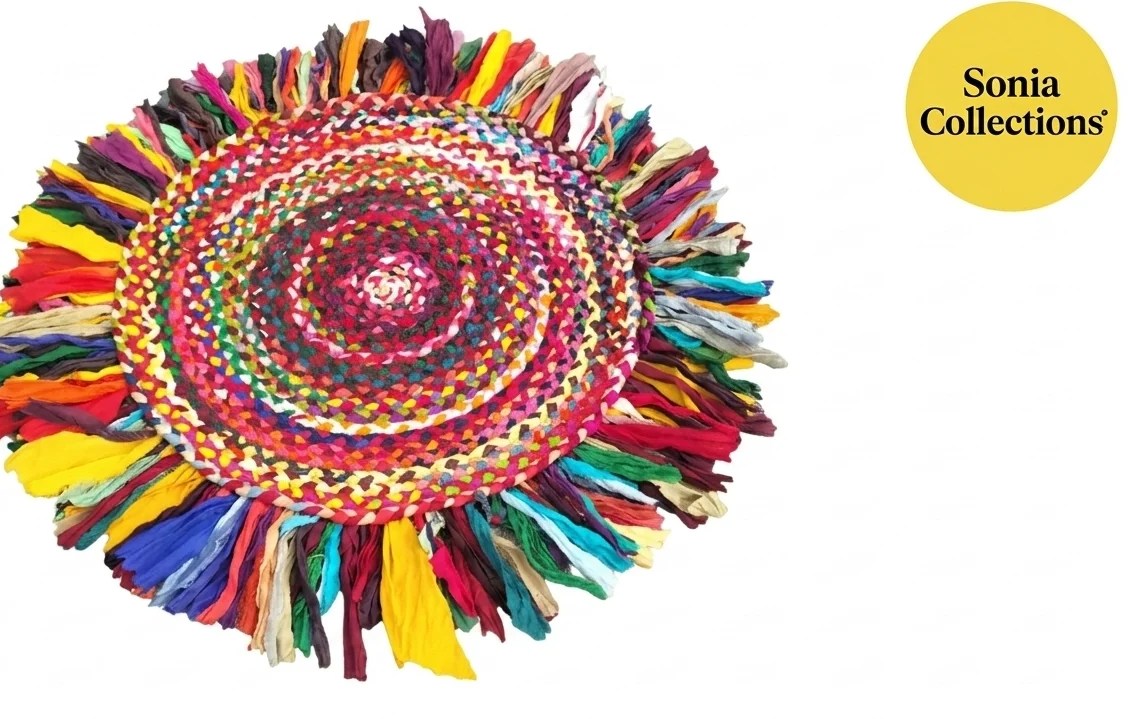 Handmade Cotton Chindi Rug – Reversible, Colorful & Eco-Friendly | Sonia Collections™