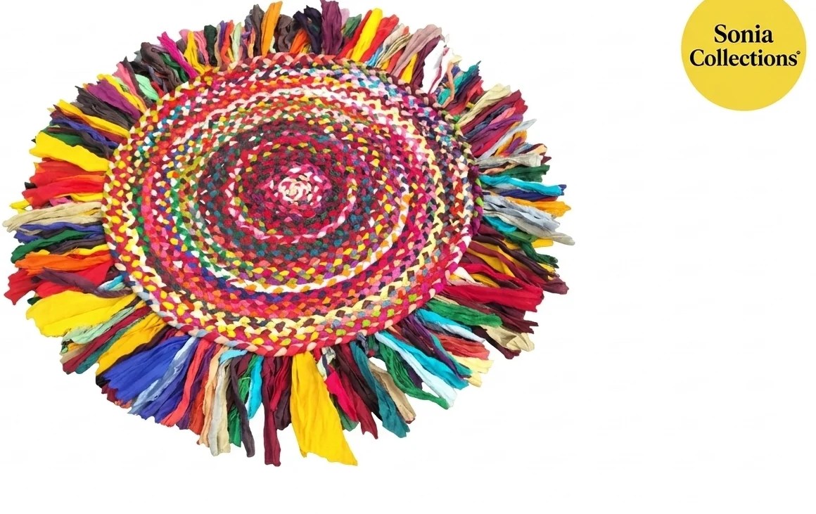 Handmade Cotton Chindi Rug – Reversible, Colorful & Eco-Friendly | Sonia Collections™