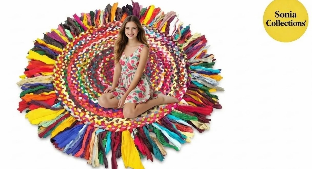 Handmade Cotton Chindi Rug – Reversible, Colorful & Eco-Friendly | Sonia Collections™