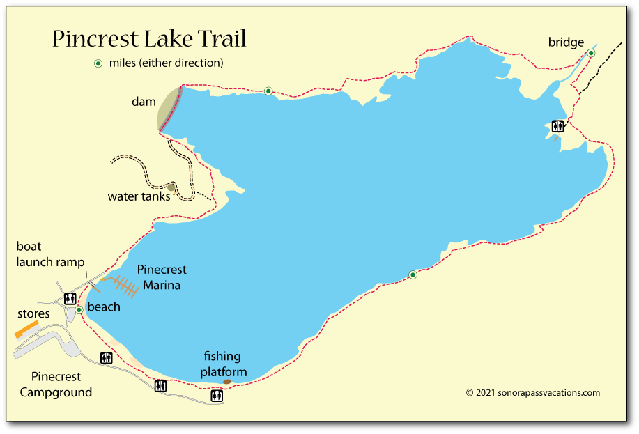 Pinecrest Lake Trail Map Pinecrest Lake Trail 