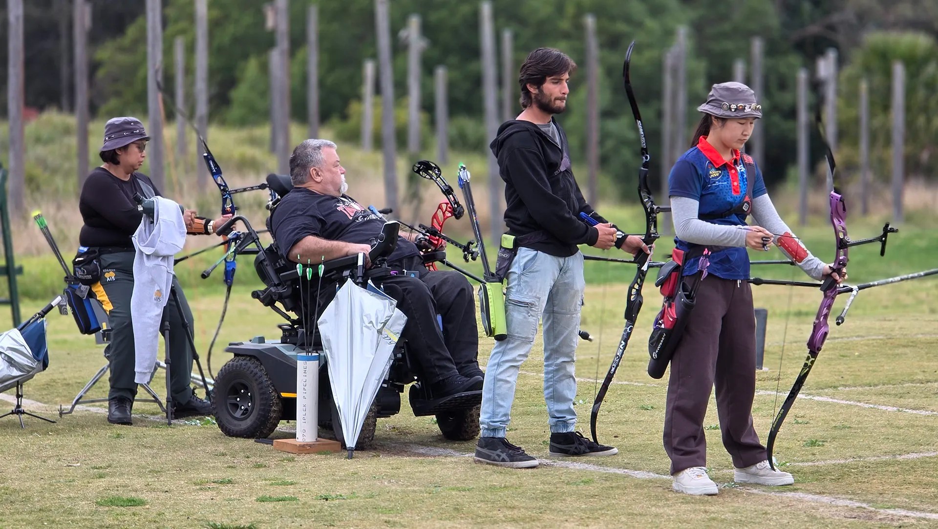 Archers shooting at Sydney Olympic Park Archery club