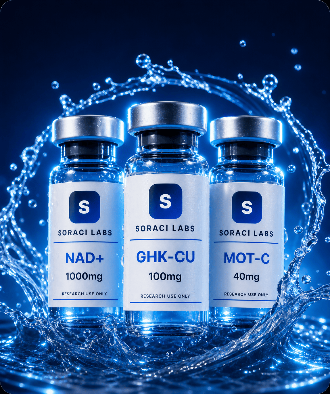 Soraci Labs research vials in water