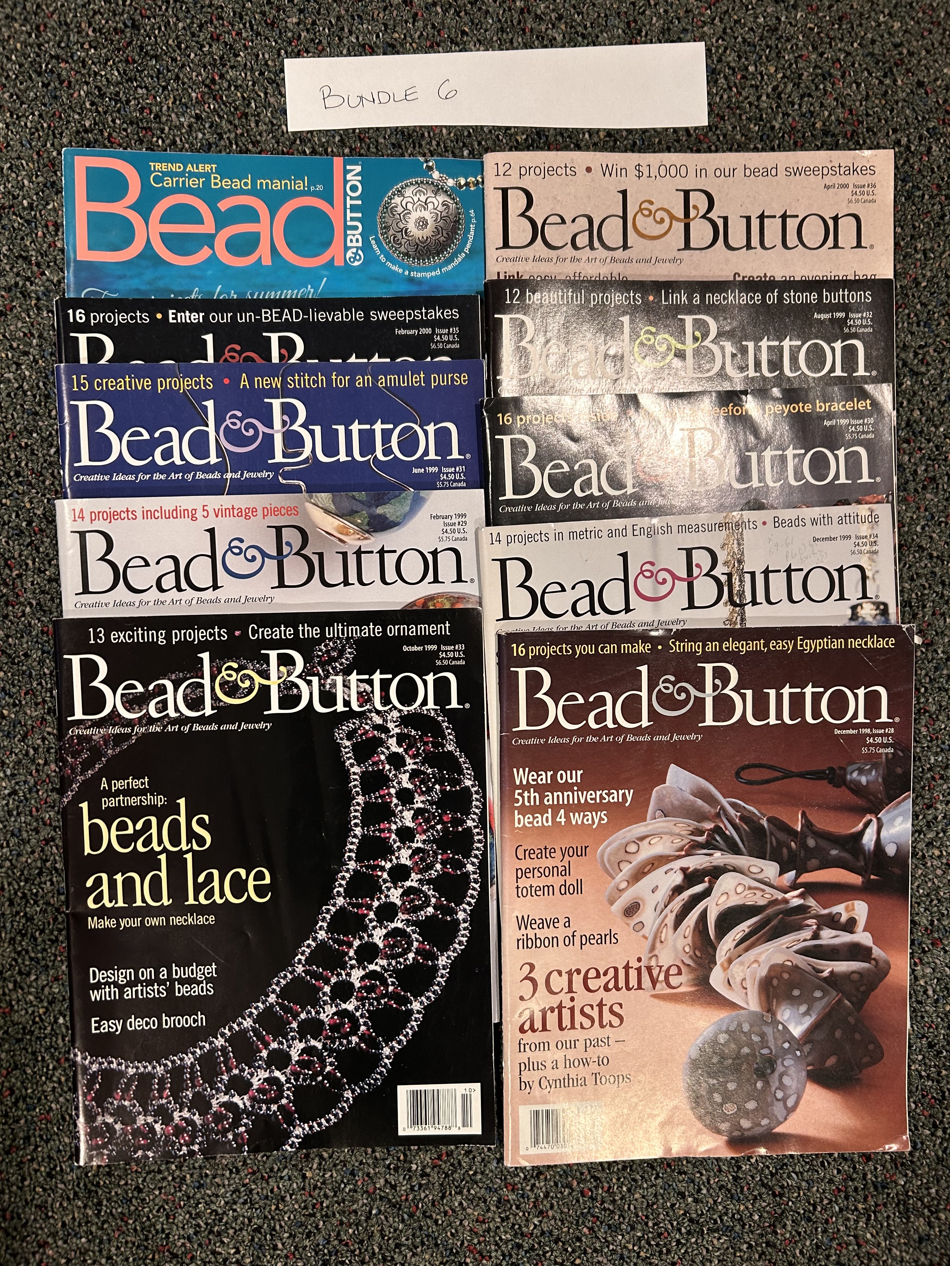 Gently used Bead and Button Magazine Bundle 6