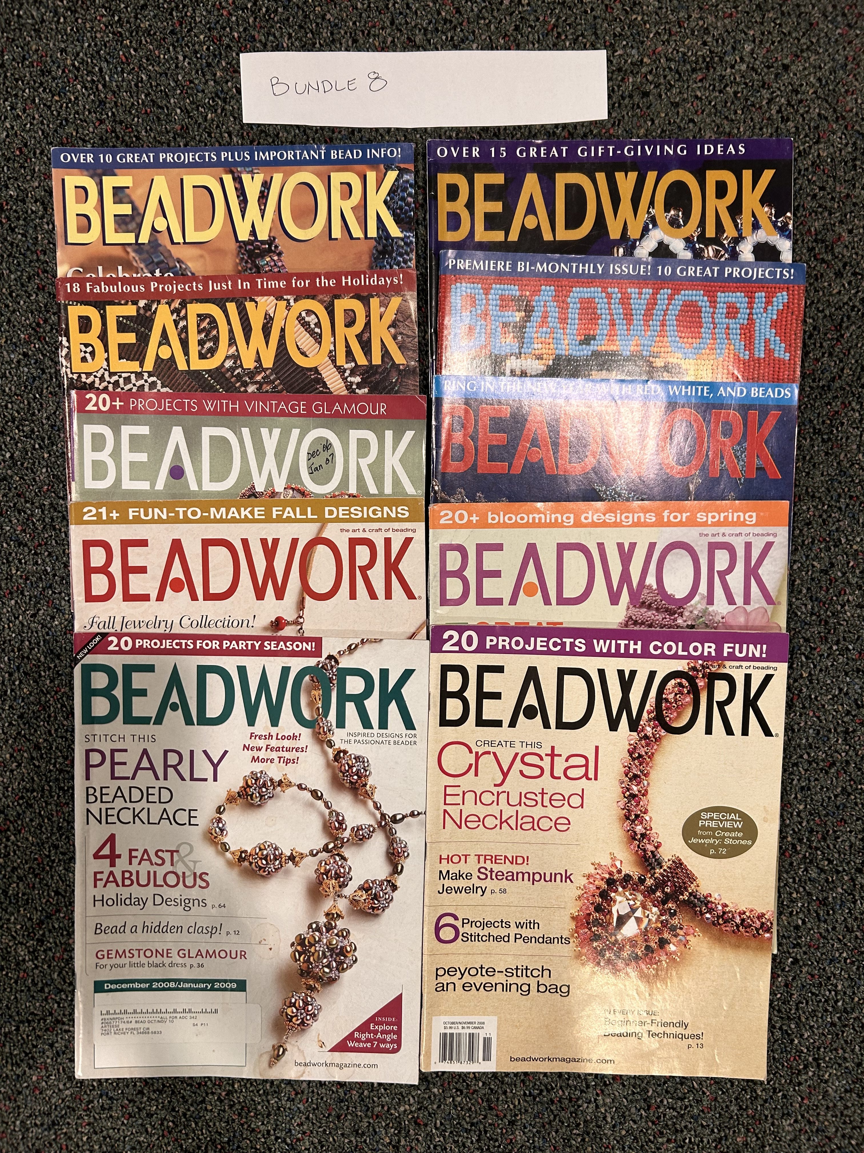 Gently used Beadwork Magazine Bundle 8