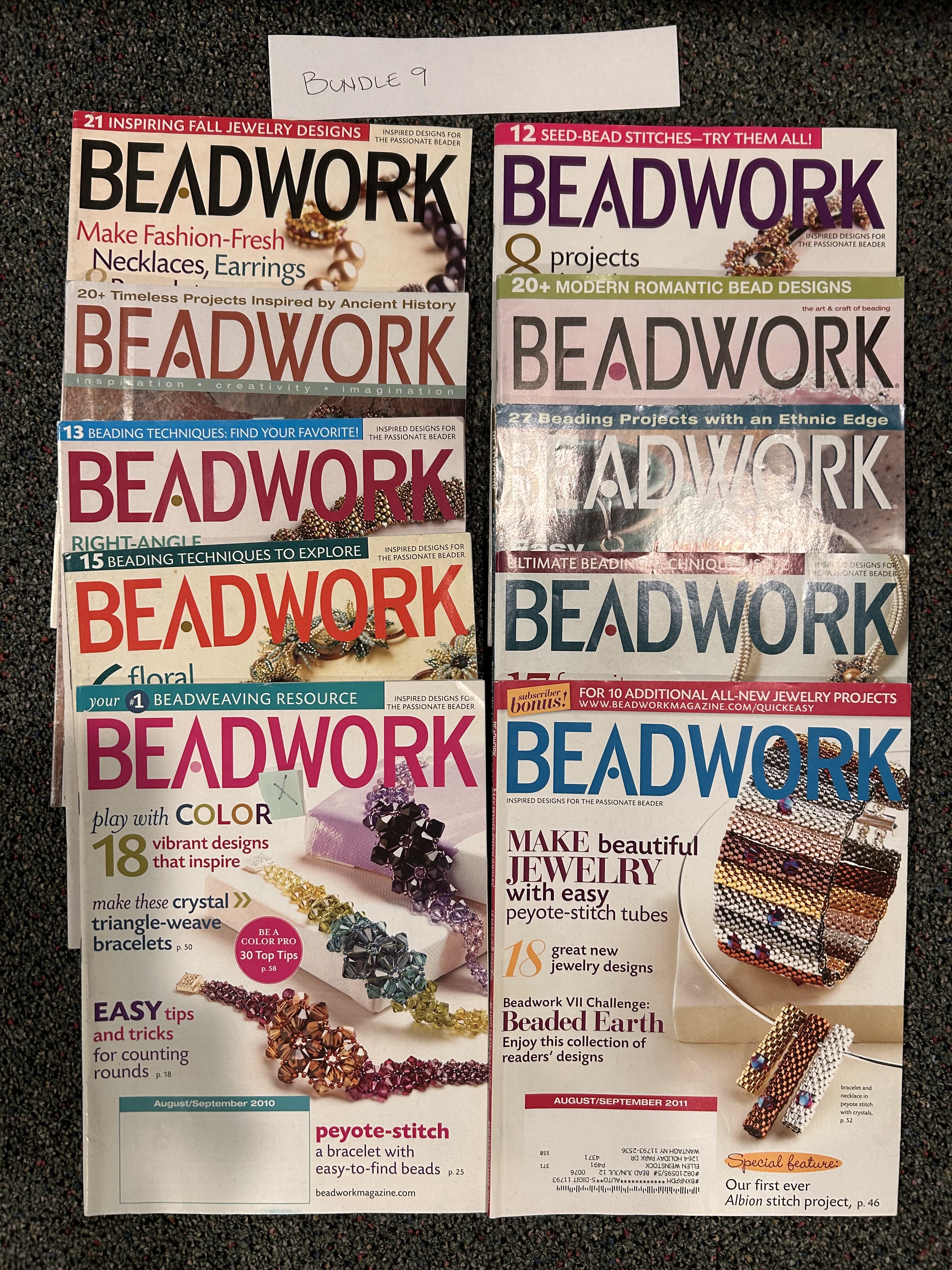 Gently used Beadwork Magazine Bundle 10