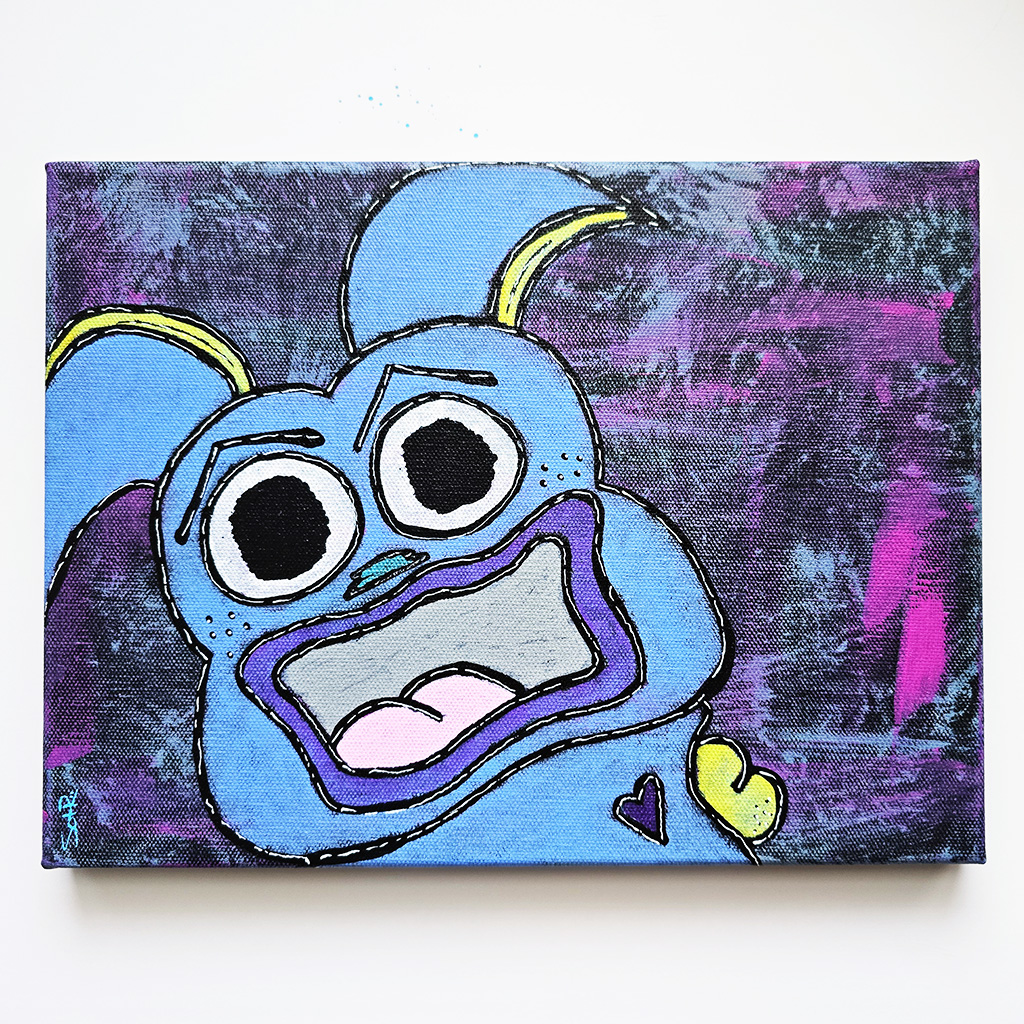 Be Real Not Perfect (acrylics on canvas 12 × 9)