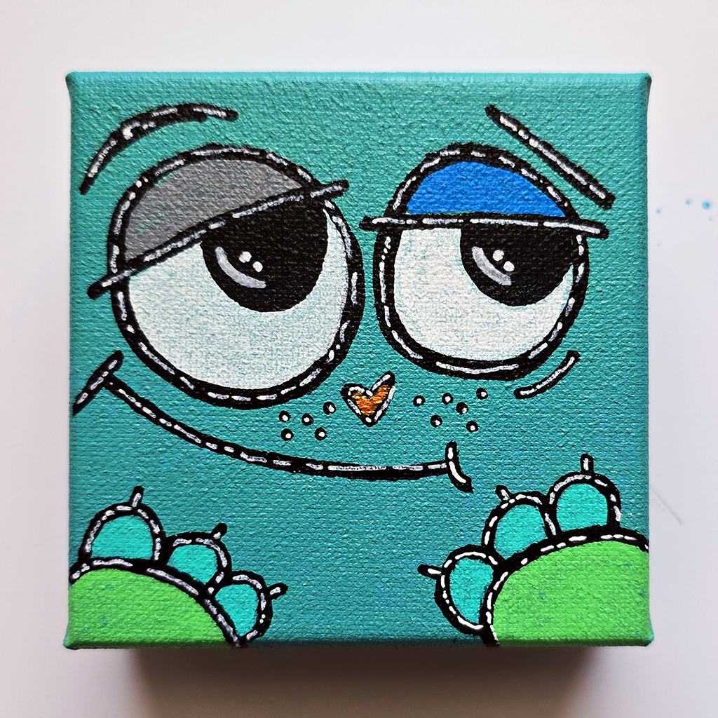 Truth Bomb! (acrylics on canvas 4 × 4)