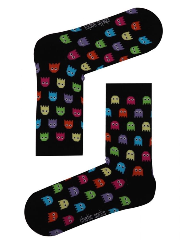 Κάλτσες Pacman Monster μαύρο unisex 78% βαμβάκι