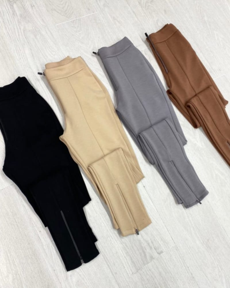  Γυναικείο κολάν με φερμουάρ 90% πολυεστερ 2026