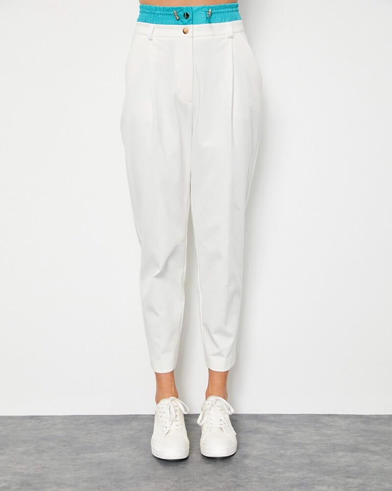 Γυναικείο slouchy colour block παντελόνι 97% βαμβάκι
