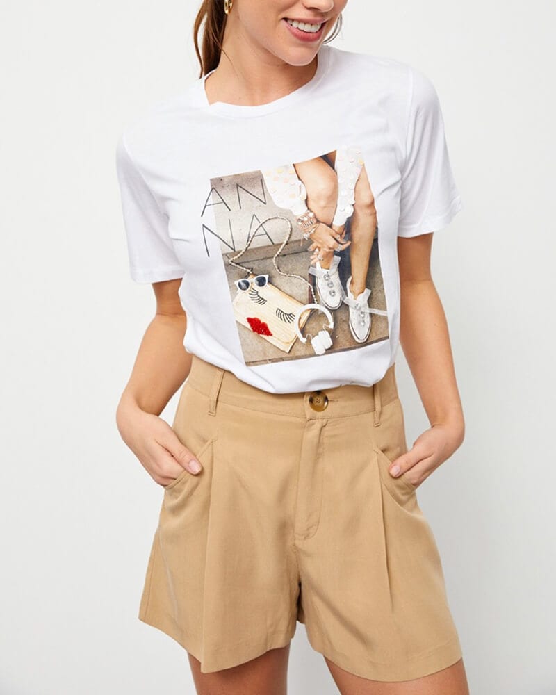 Γυναικείο t-shirt με σχέδιο ΑΝ ΝΑ 100% βαμβακέρο