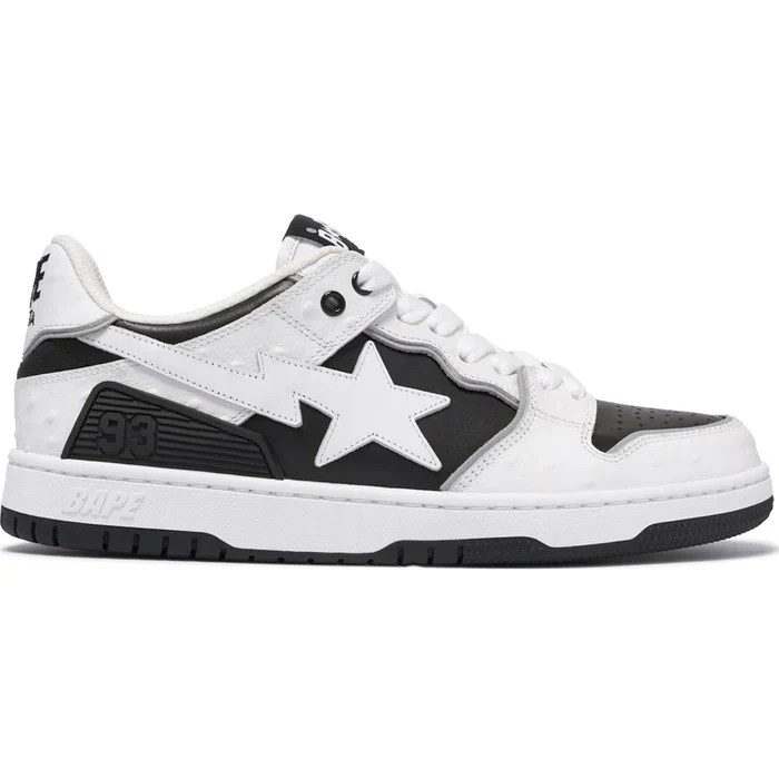 A Bathing Ape Sk8 Sta #1 Ostrich Pack White Black
