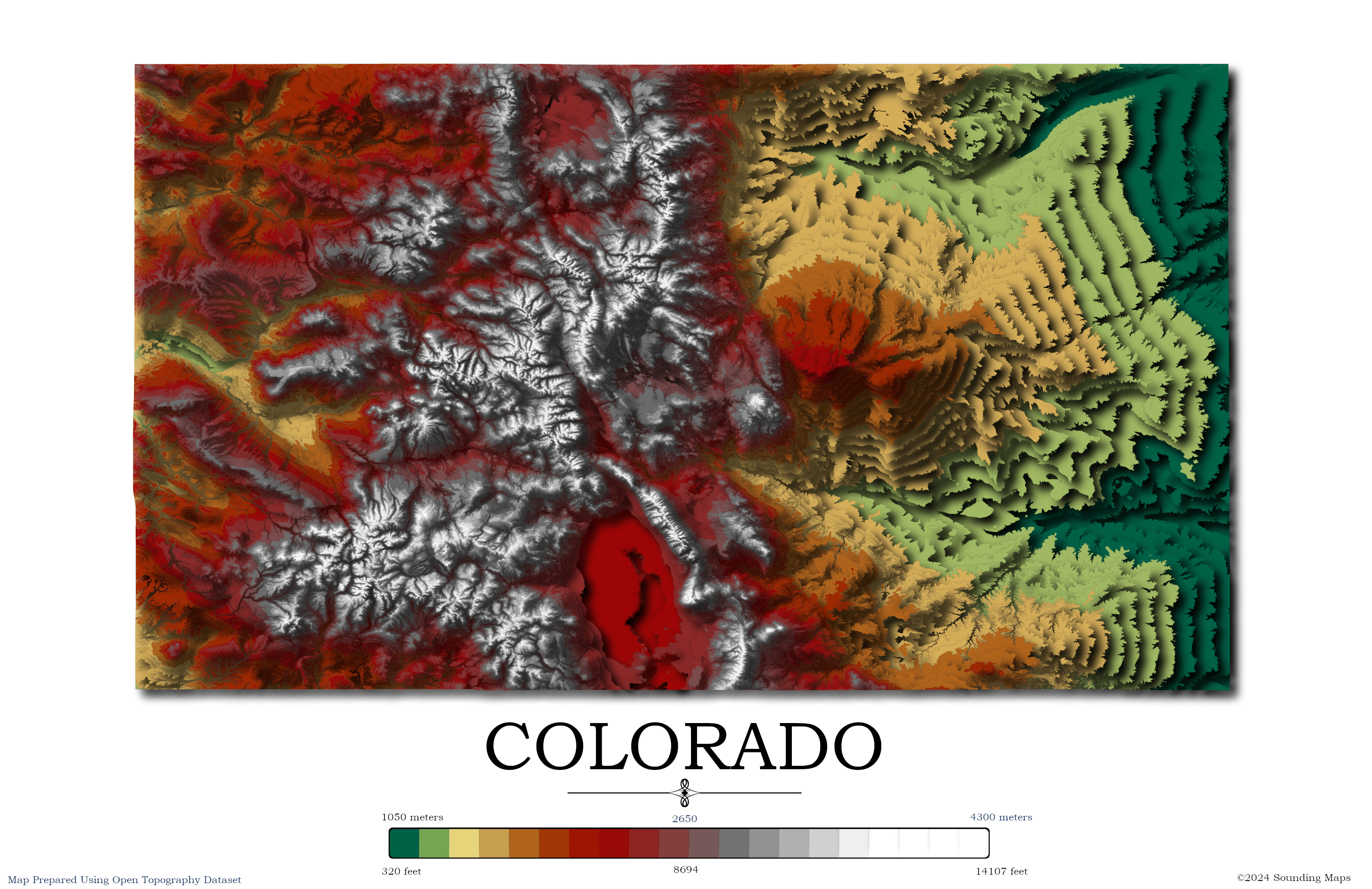 Nebraska Elevation Map Colorado 50m Elevation 3 