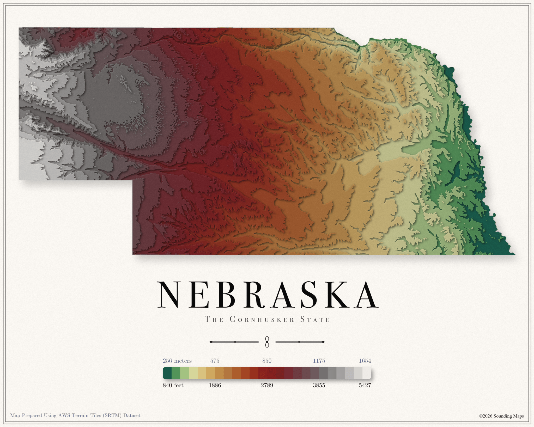 Nebraska Elevation Map Nebraska Elevation Map 2048x1638 