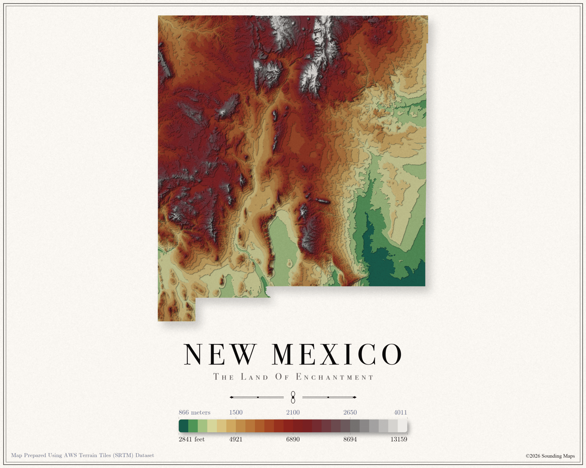 New Mexico Elevation Map New Mexico Elevation Map 2048x1638 