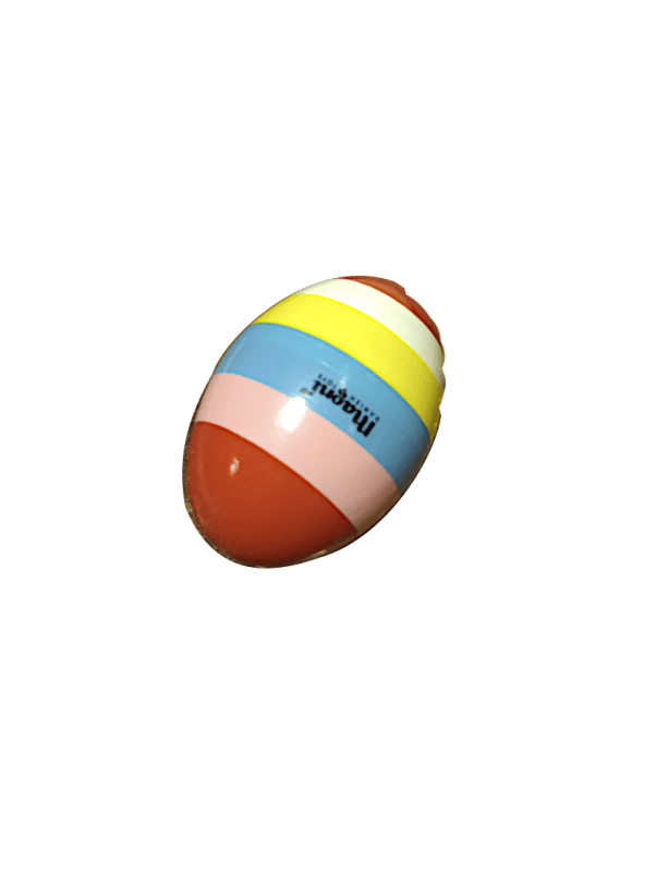 Rasselägg trä stora randiga