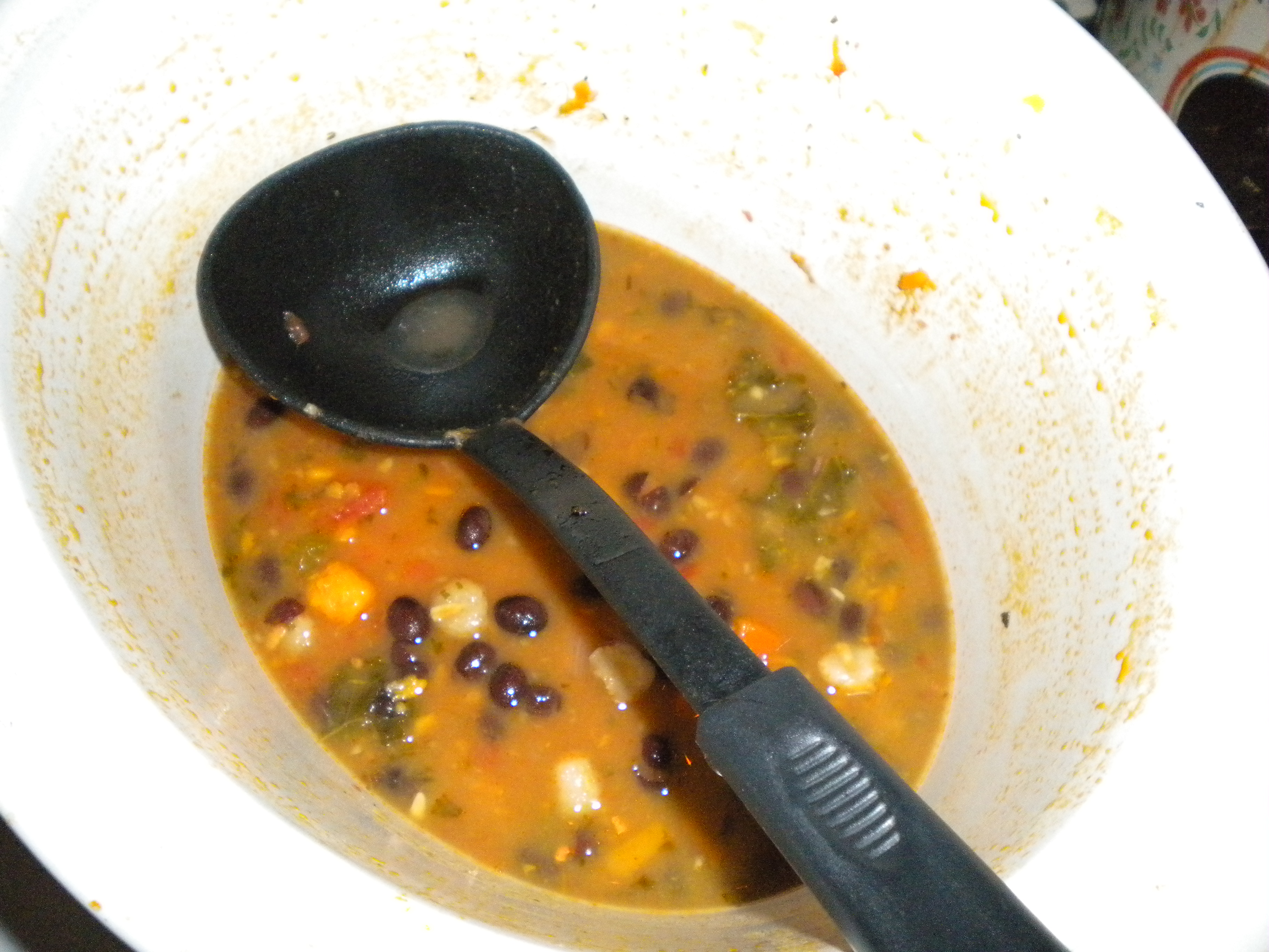 Black Bean, Hominy and Sweet Potato Soup Soup and Bread