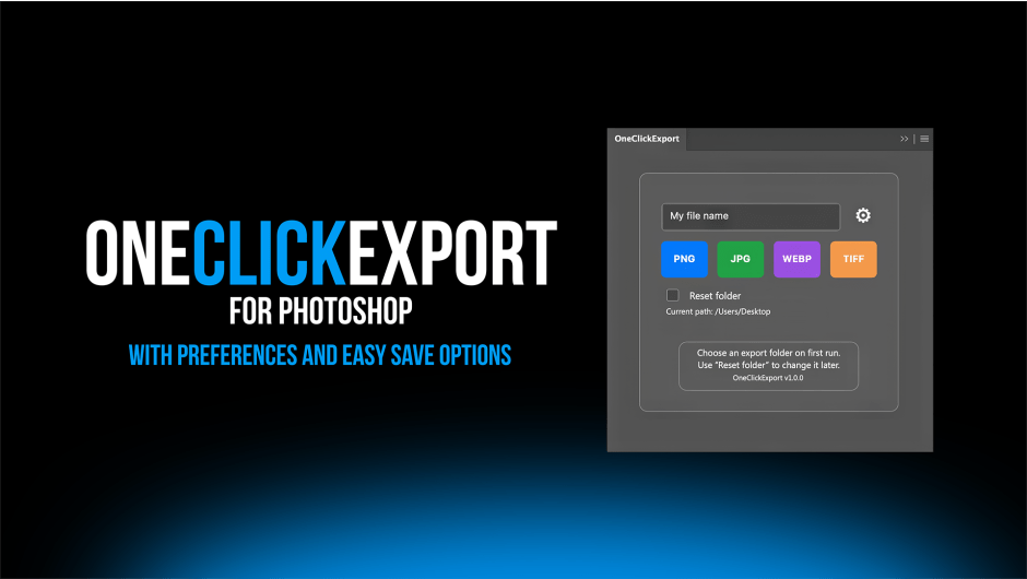 تحميل إضافة OneClickExport For Photoshop V1.0: الحل الأسرع لتصدير الطبقات والعناصر بضغطة زر واحدة