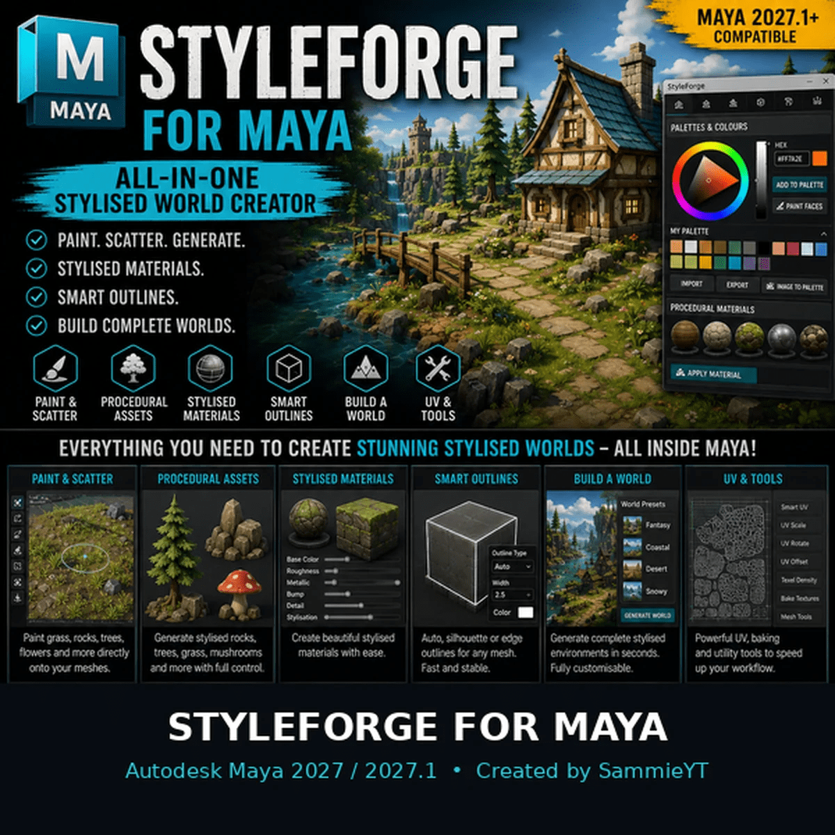 StyleForge – All-in-One Stylised World Creator For MAYA 2027