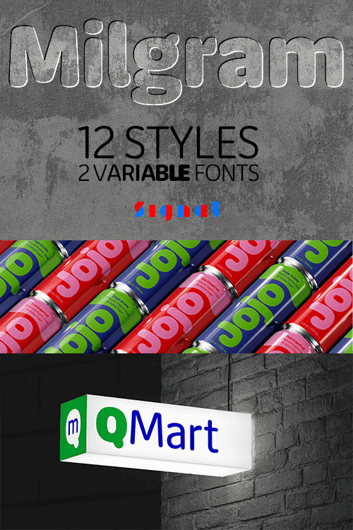 Milgram 12 Styles + 2 Variable Fonts