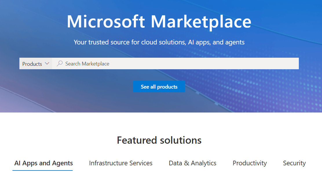 microsoft marketplace homepage