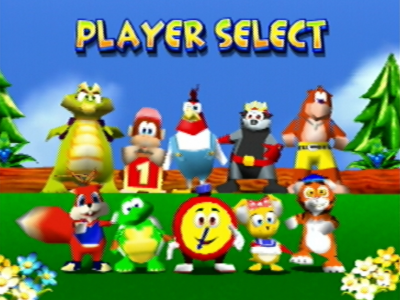 Diddy Kong Racing character select screen T.T.