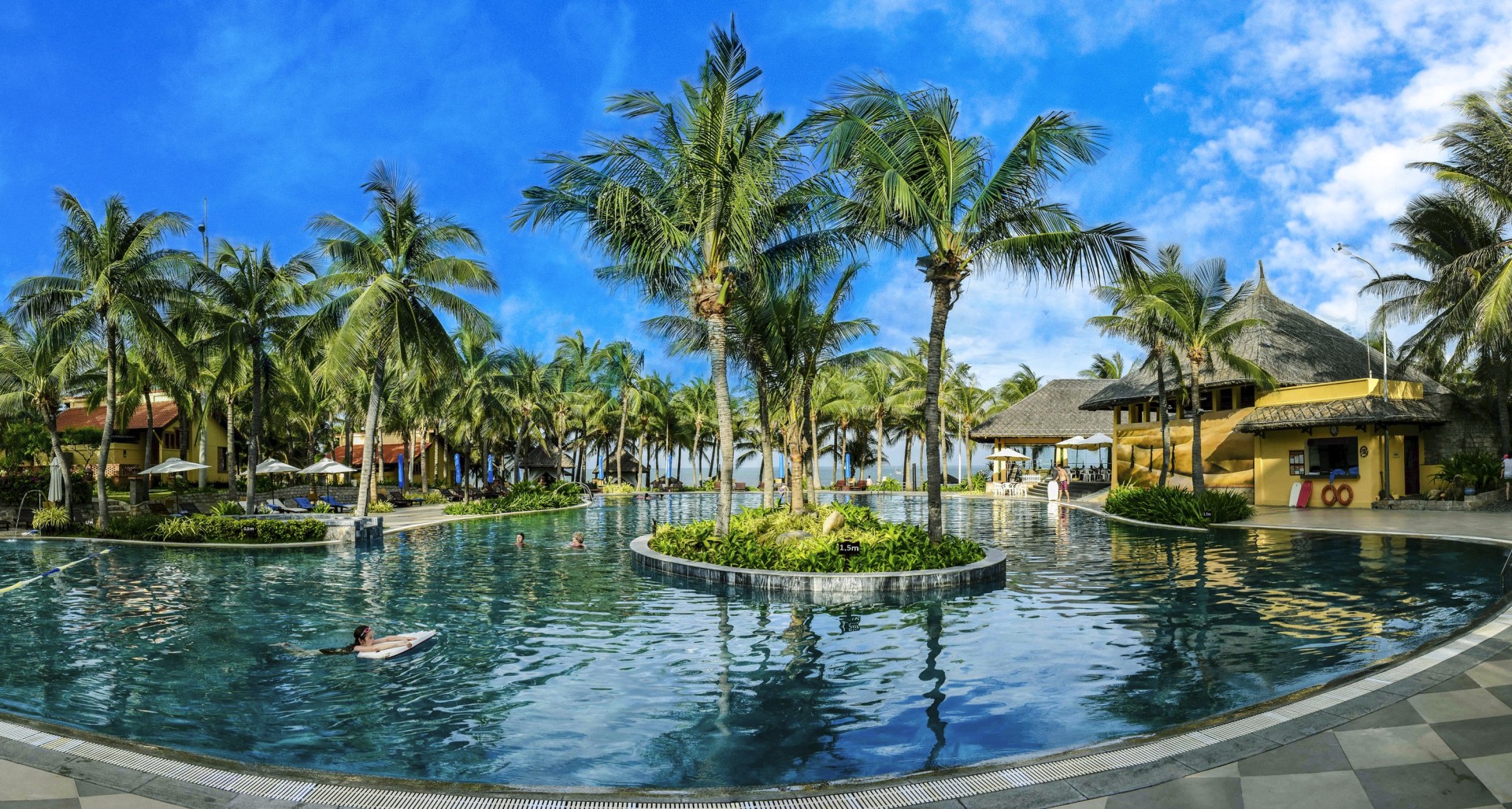 swimming pool with blue sky