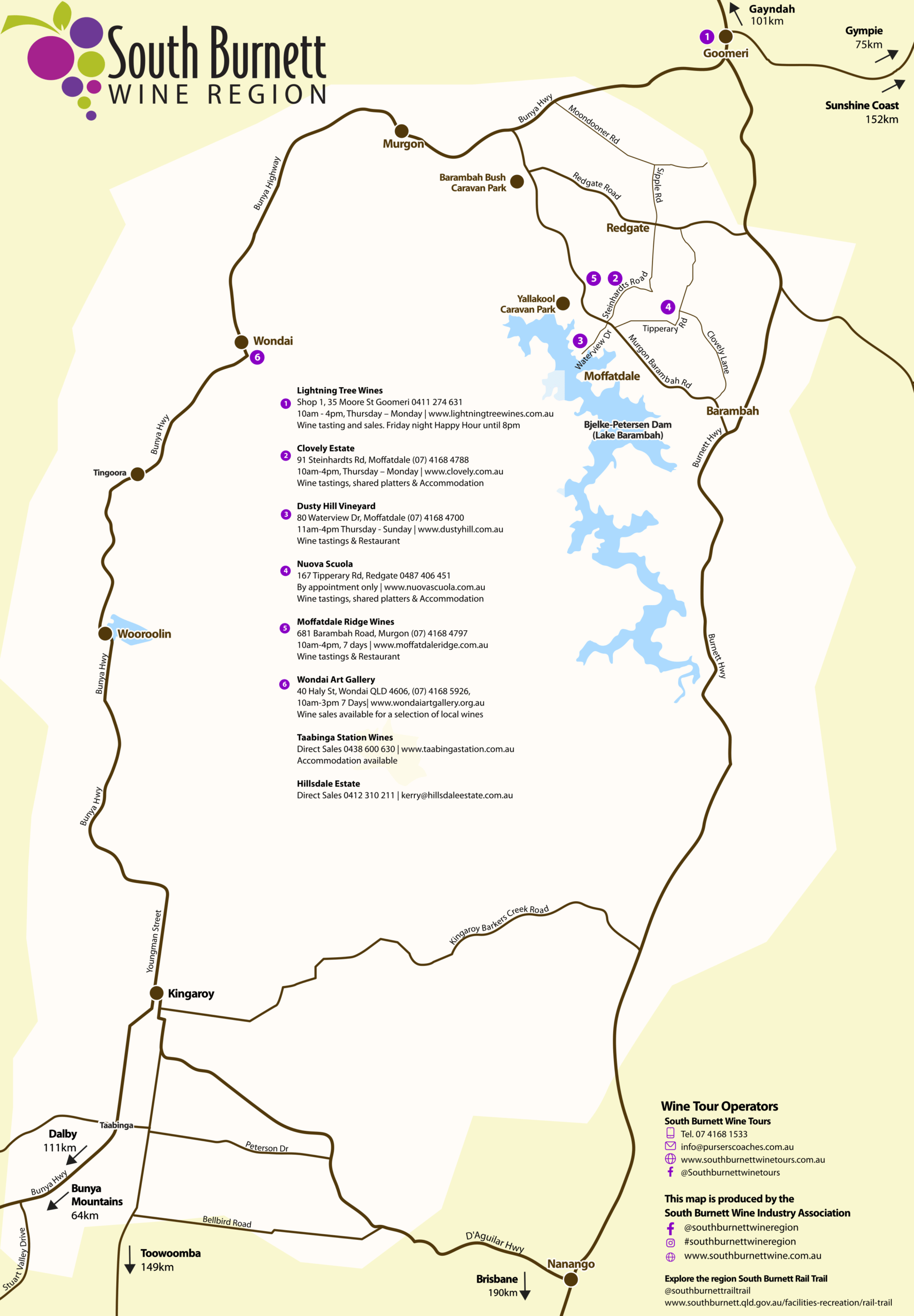 Wineries South Burnett Wine Region Map Scaled.