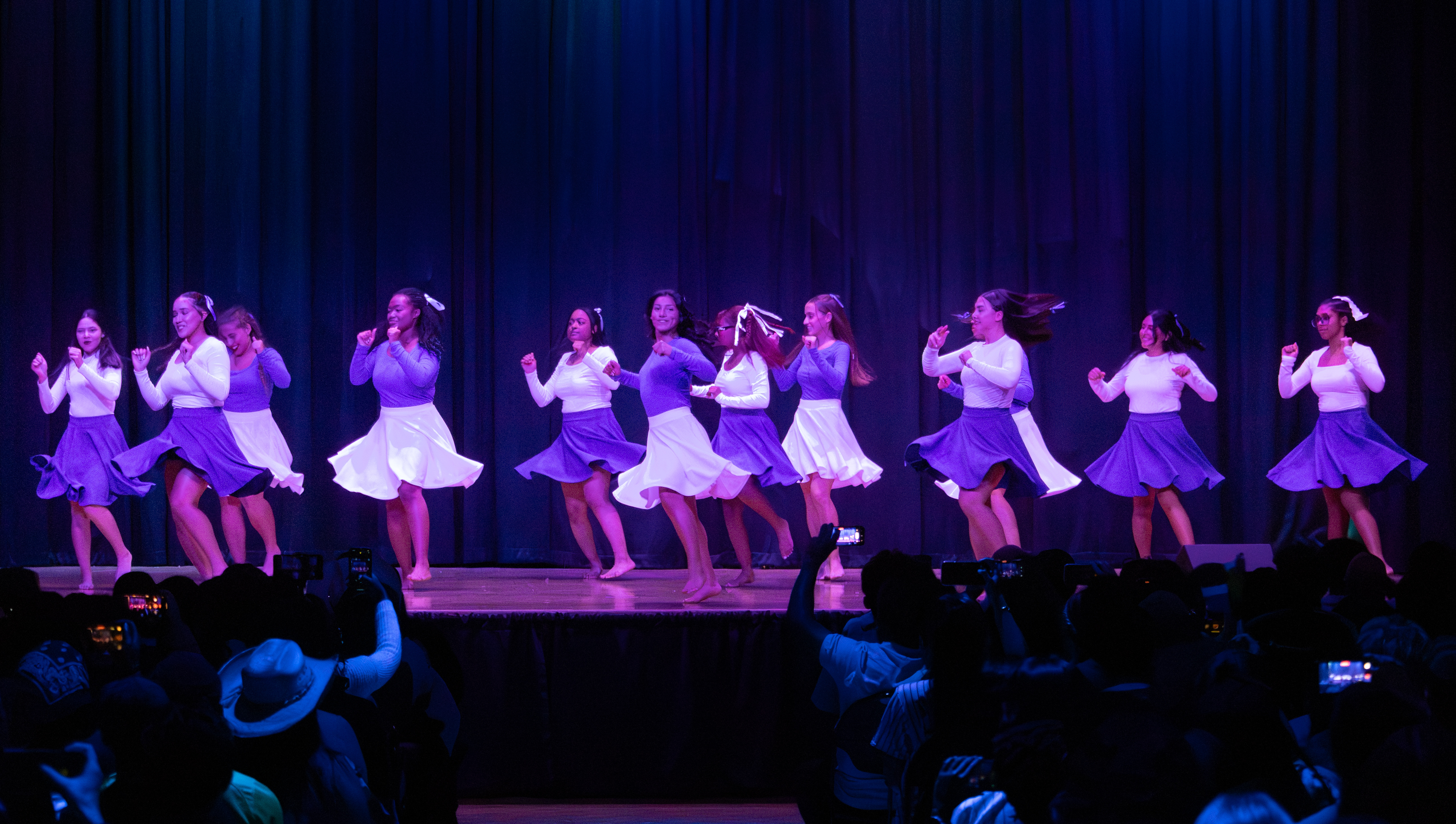 Students perform a Honduran dance called Punta during Latin American Club culture night. Saturday, October 11, 2025 (Photo by Christian Bass).