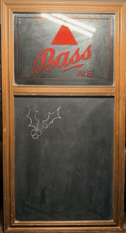Vtg 1980s Bass Ale Mirror Chalkboard Bar Sign Beeco Guinness Import Co Framed