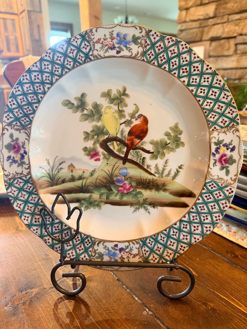 Vtg Chelsea House Chinoiserie Trellis Bird Porcelain Display Plates-Set of 5 Mix