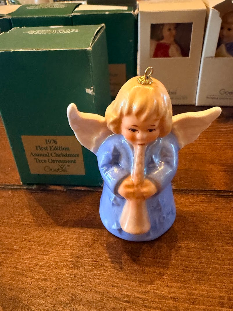Vtg Goebel Annual Christmas Angel Bell Ornaments Lot of 10 Mixed Years 1976-1989