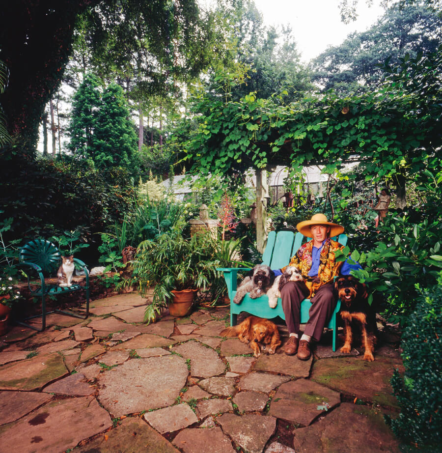 Ryan Gainey in his garden with his pets, Decatur, Georgia, ca. 1993. Photograph by David Schilling. Ryan Gainey in his garden with his pets, Decatur, Georgia, ca. 1993. Photograph by David Schilling.