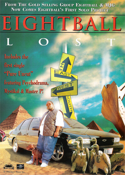 Promotional image for 8-Ball’s triple CD Lost. (Suave House, 1998). Promotional image for 8-Ball’s triple CD Lost. (Suave House, 1998).