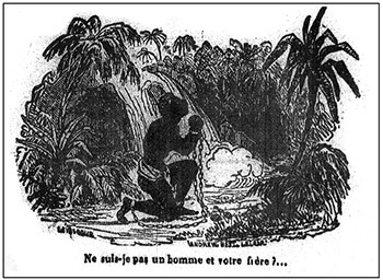 "Am I not a man and your brother?" Illustration on the cover of La Revue des Colonies 3 (1837): 376–392. The story was originally published in this volume by Victor Séjour as "Le Mulâtre." "Am I not a man and your brother?" Illustration on the cover of La Revue des Colonies 3 (1837): 376–392. The story was originally published in this volume by Victor Séjour as "Le Mulâtre."