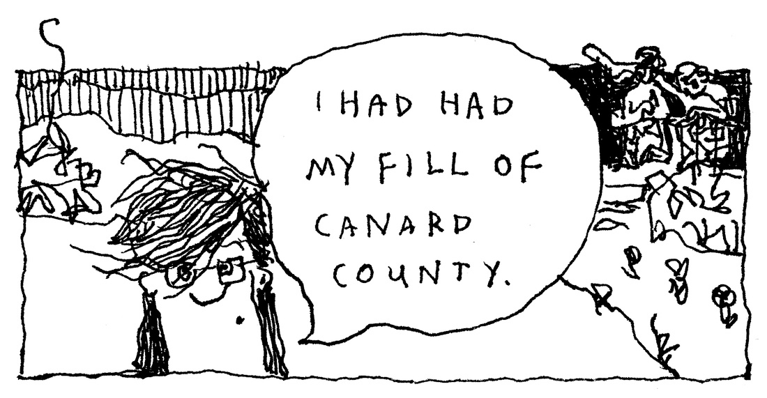 "I had had my fill of Canard County," © Robert Gipe, 2015. Originally published in Trampoline (Athens: Ohio University Press, 2015), 1. This material is used by permission of Ohio University Press, www.ohioswallow.com. "I had had my fill of Canard County," © Robert Gipe, 2015. Originally published in Trampoline (Athens: Ohio University Press, 2015), 1. This material is used by permission of Ohio University Press, www.ohioswallow.com.