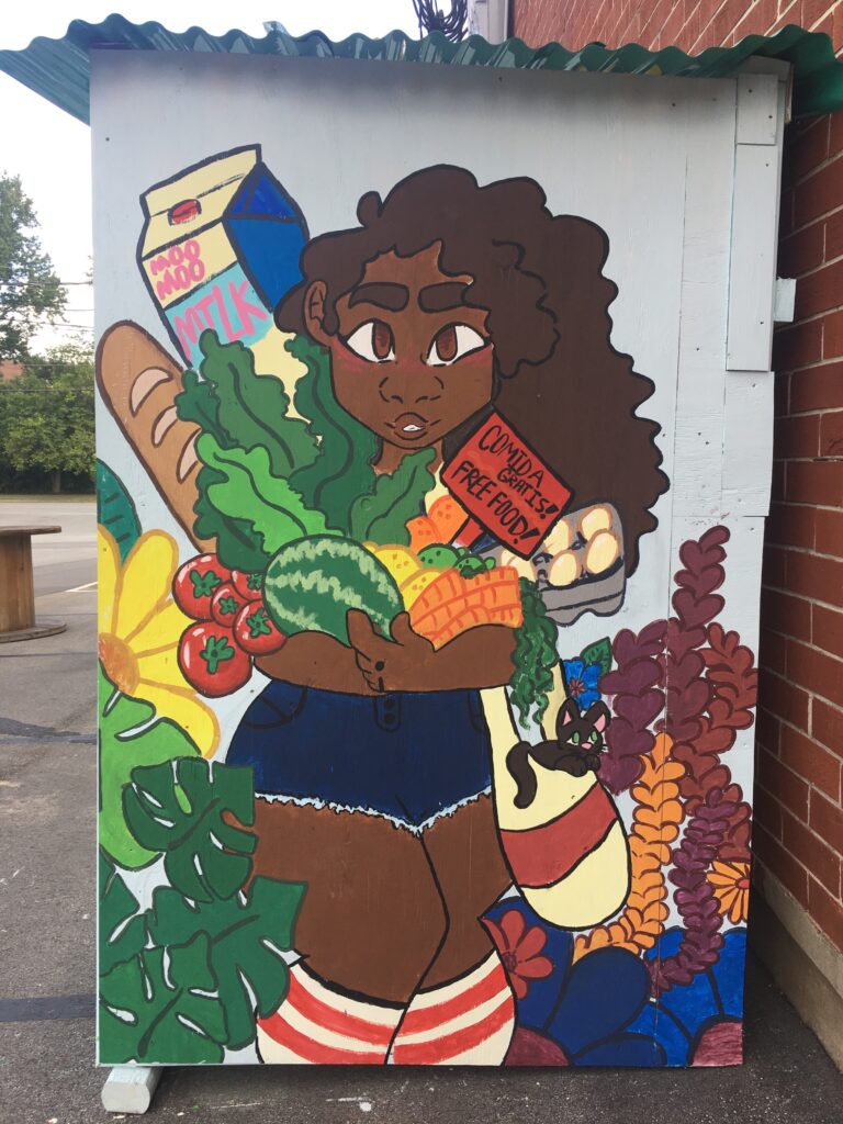 Free99fridge community food donation and pickup location, Atlanta, Georgia.