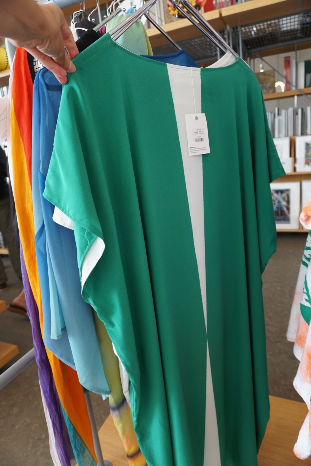 I wasn't expecting to see a fashion designer collaboration, but this silk dress from designer Narcisco Rodriguez was not your standard museum t-shirt. In one size only it's an easy gift item (Whitney Museum of American Art Gift Shop)