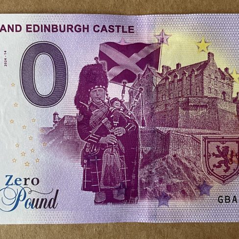 N°000001 Scotland Edinburgh Castle £0 Note (Sold)