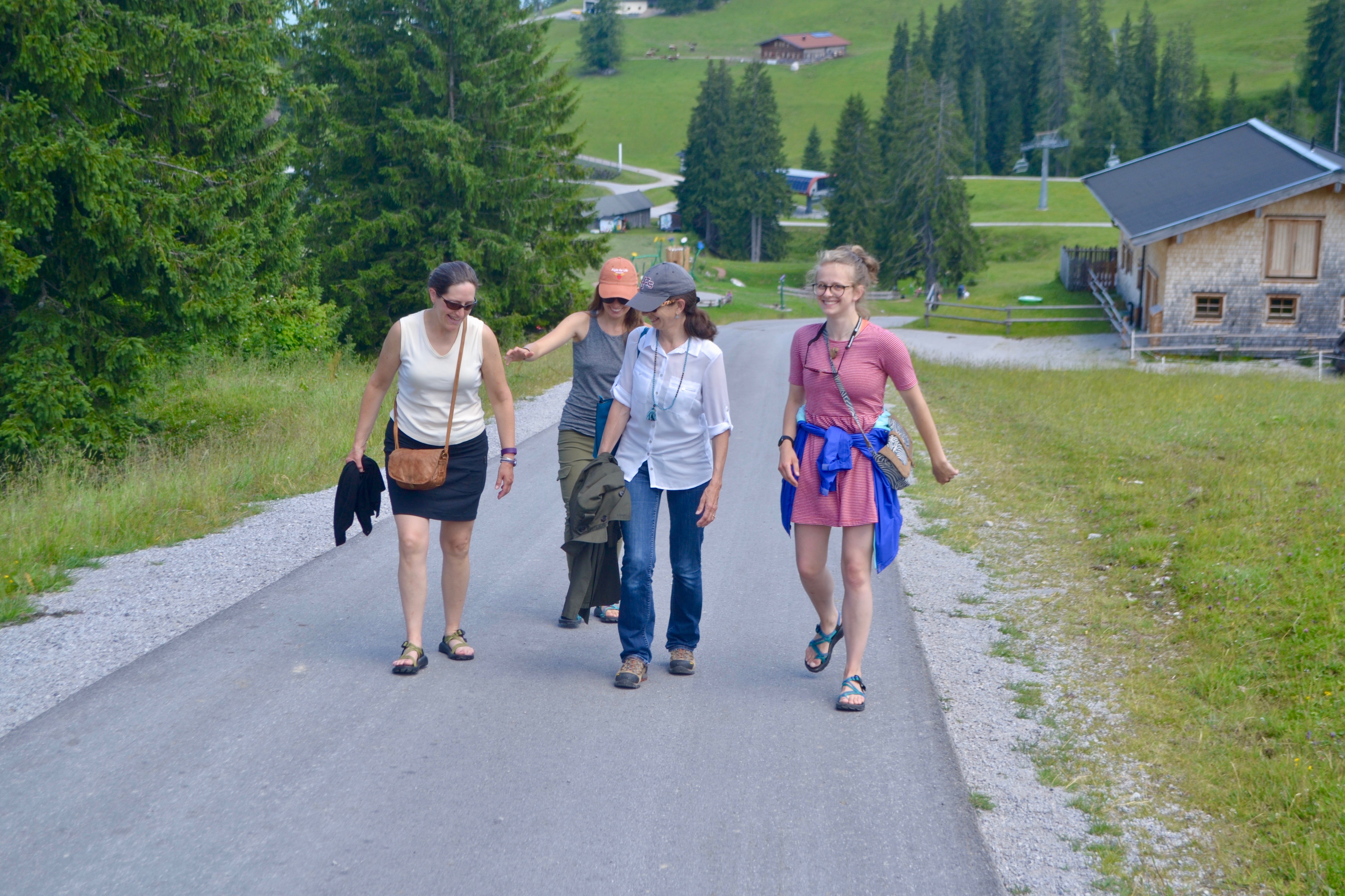 In the hills above Lofer with Eva, Christiane, and Isabelle