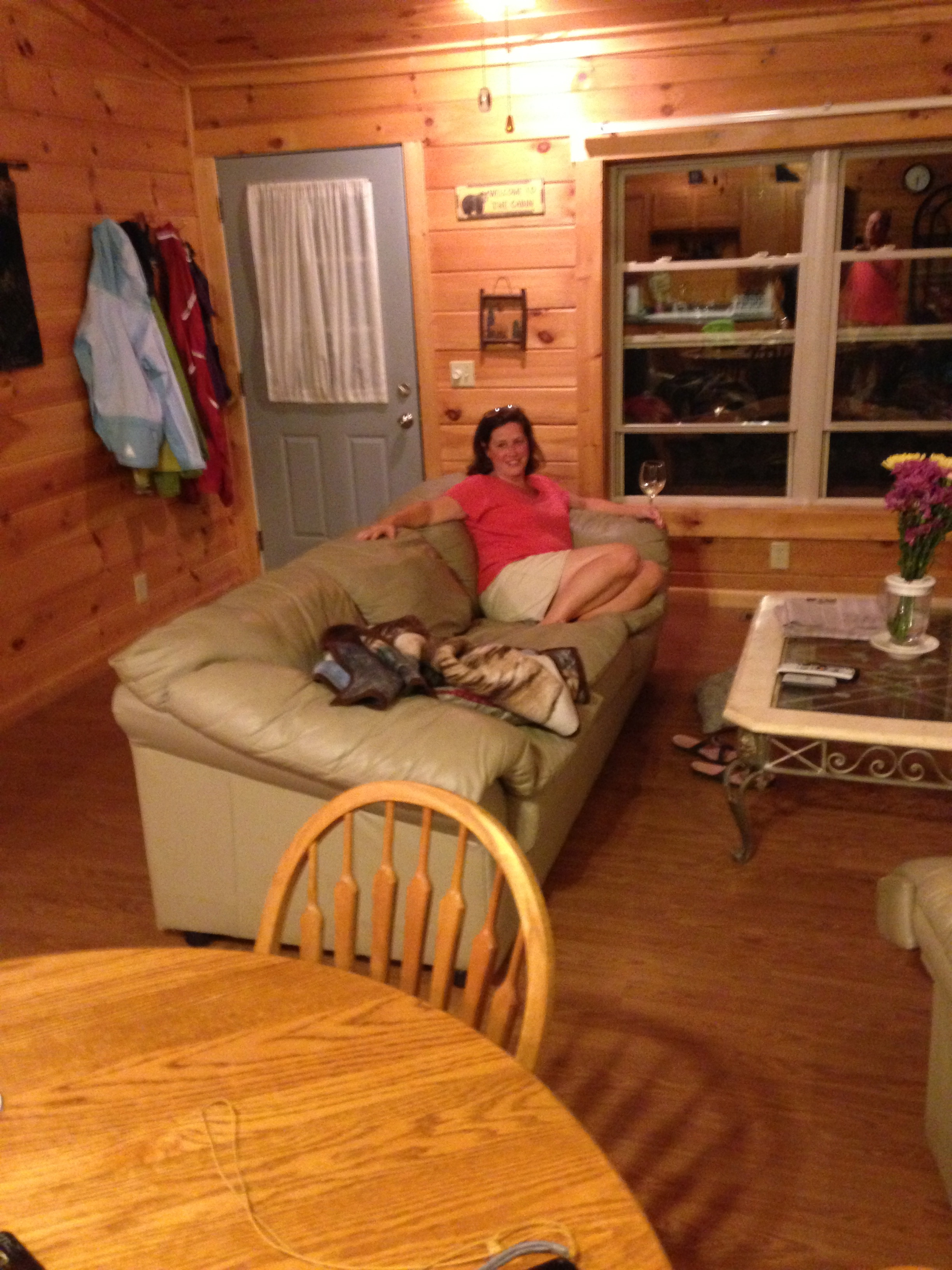 Souzz's sister relaxing in some more modern accommodations