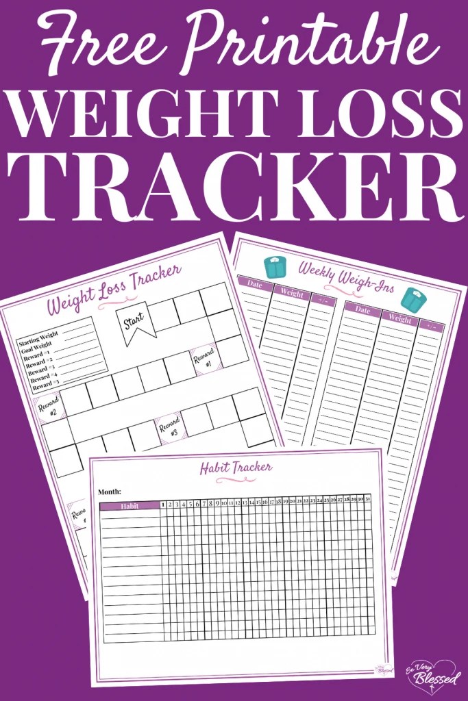 free printable weight loss tracker plus habit tracker weigh in chart