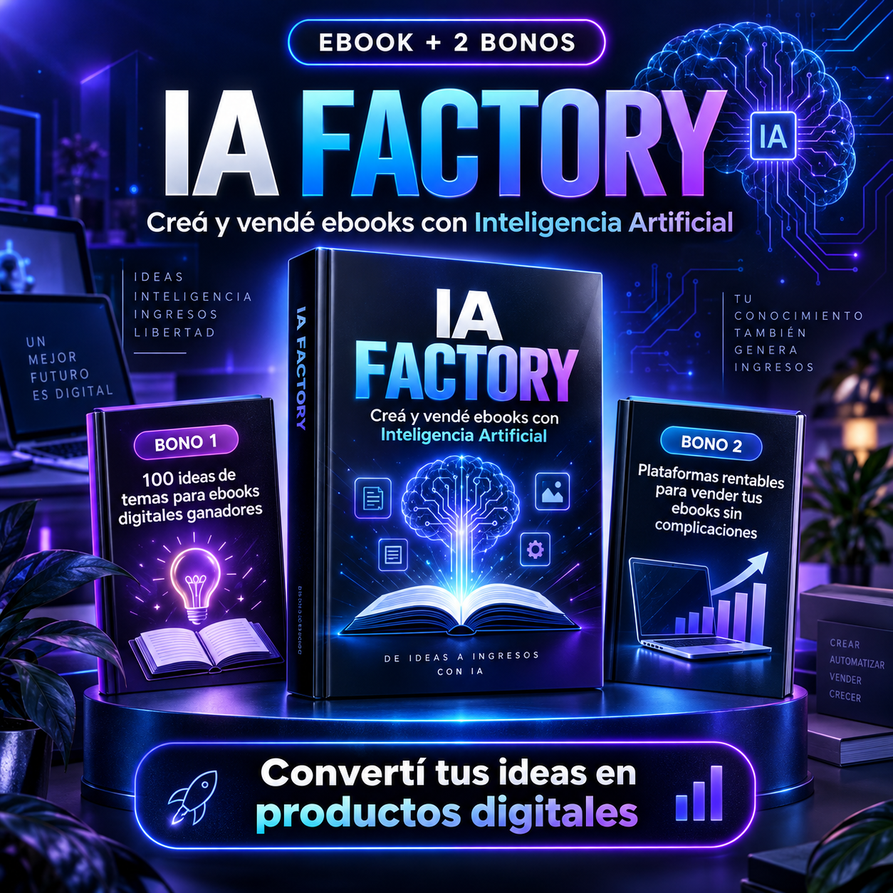 IA FACTORY: Creá y vendé ebooks con Inteligencia Artificial